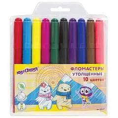 Фломастеры ЮНЛАНДИЯ 10цв "ЮНЛАНДИК В АРКТИКЕ" утолще ударопр, фото №1