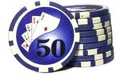 Фишки для покера 25 шт Royal Flush с номин.: 50 (матовые), фото №1