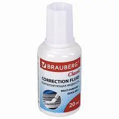 Коррект. жидкость Brauberg 20мл, на спирт.основе, фото №1