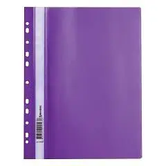 Скоросшиватель пластиковый с перфорацией BRAUBERG, А4, фиолет., фото №1