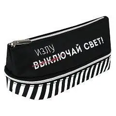 Пенал школьный "Фразы с характером" молния б/наполн 20х9,5х8,5см, фото №1