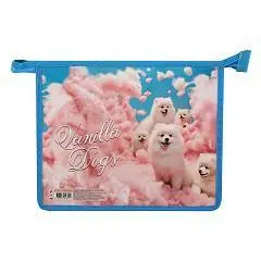 Папка д/тетр А5 пл/карт молния Белые песики КОКОС, фото №1