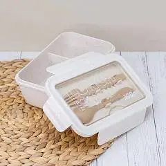 Ланчбокс "Beautiful life", beige (ложка+вилка), фото №1