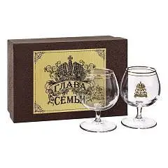 Набор  д/коньяка "Глава Семьи" 2 бокала, фото №1