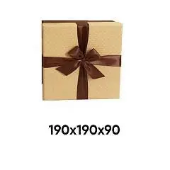 Коробка подарочная "Карамель/шоколад" бантквадрат 190x190x90мм, фото №1