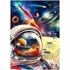 Пазл фигурный Космонавт на луне 130 дет 20*29см, фото №1