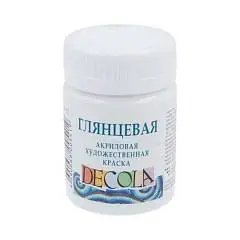 Краска акриловая глянцевая Белая Декола 50мл, фото №1