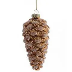 Украшение новогоднее "Шишка", L6 W6 H13,5 см стекло, фото №1