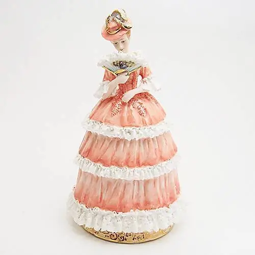 Фигурка фарфор Девушка с цветами, 19*19*34 см, фото №1