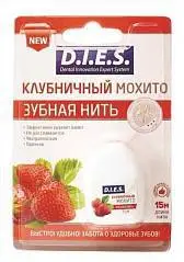 Зубная нить D.I.E.S невощ. 15м Клубника, фото №1