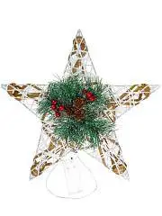 Светящаяся фигура Звезда с венком, 36 см, фото №1