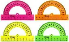 Транспортир пластиковый СТАММ, 10см, 180°, ассорти, фото №1