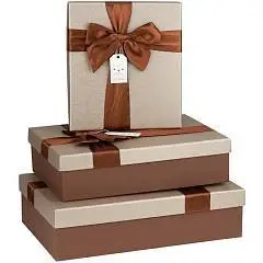 Коробка подарочная "Бант на коричневом" 29х21х9 3-3, фото №1