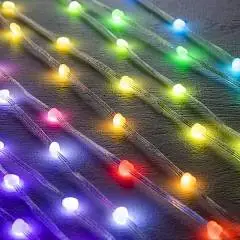 Smart-гирлянда "Сердечки" 5м, роса, 50 LED, пульт ДУ, RGB, USB, фото №1