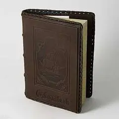 Ежедневник кожа Корабль в море золотой срез, фото №1