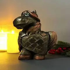 Копилка конь в пальто  16.5*11.5*25см золото, фото №1