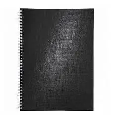 Тетрадь А4 96л КЛЕТКА Бумвинил METALLIC Черная, фото №1