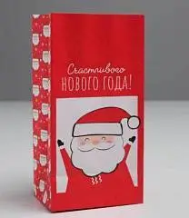 Пакет без ручек «Счастливого Нового Года!», 10х19.3х7 см, фото №1