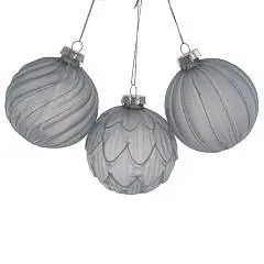 Шар елочный стекло  3в., D 8 см, L8 W8 H10 см, 3в., фото №1