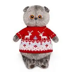 Игрушка мягкая Басик в свитере с оленями, фото №1