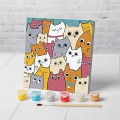 Картина по номерам «Милые котята» 15?15 см, фото №1