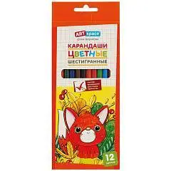 Карандаши цветные ArtSpace "Милые зверушки", 12цв., заточен., ка, фото №1