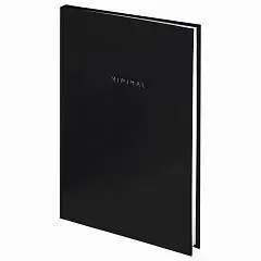 Блокнот А4 80л кл "Minimal" черный, тв.обл, фото №1