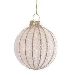 Шар елочный стекло  L6 W6 H8 см белый, фото №1