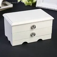 Шкатулка д/украш. "Комод"дерево бнлая 9х10х16, фото №1