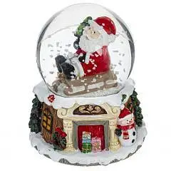 Фигурка декоративная в шаре с эффектом вьюги "Новый год"  H7 см, фото №1