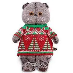 Игрушка мягкая Басик в свитере с елками, фото №1