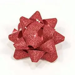 Бант-звезда 7,6 см "Блеск" Красный, шт, фото №1