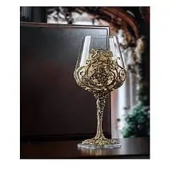 Бокал д/вина "Лоза Роял" в деревянной шкатулке, фото №1