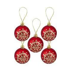 Набор ёлочных шаров 21шт 20 шаров 6см + верхушка красный, фото №1