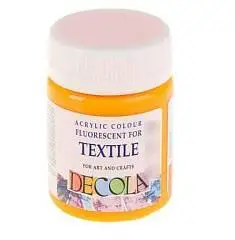 Краски по ткани "Декола" флуоресц 50 мл Оранжевая акрил, фото №1