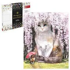 Алмаз моз Кот в сакуре  40*50см на подр полн выкл, фото №1