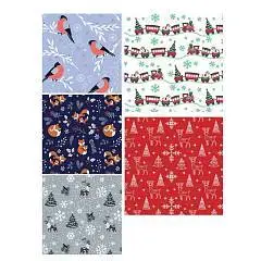 Бумага упаковочная Зимняя пора в рулоне 70х100 см, фото №1