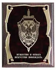 Плакетка ФСБ Мужество и отвага...золотая серия, фото №1