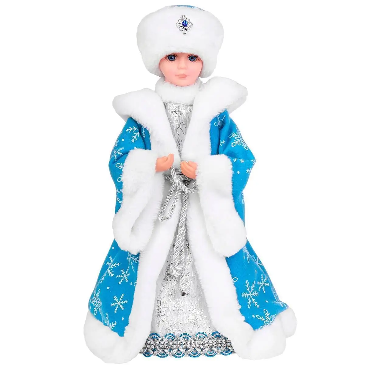 Сувенир музыкальный Внучка деда мороза в голубой шубе 40 см, фото №1