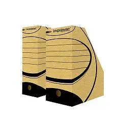 Лоток вертикальный А4 серый картон 75 мм, фото №1