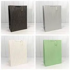 Сумка подарочная "Полосы" тиснение (микс) 50*40*15см, фото №1