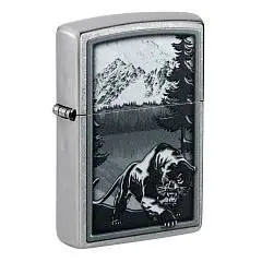 Зажигалка ZIPPO Mountain Lion с покр Chrome латунь/сталь серебро, фото №1