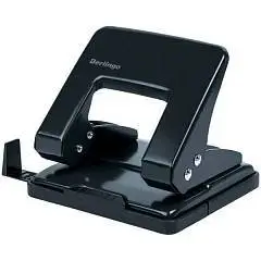 Дырокол Berlingo "Universal" 20л., металлич., черный, с линейкой, фото №1