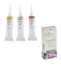 Набор контуров акрил ткань металлик Декола 3*18мл, фото №1