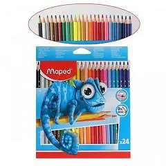 Карандаши цв 3х гр пластик 24цв Хамелеон  Maped "Pulse'" лапки, фото №1