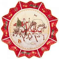 Блюдо "Тройка" 38 см красное, фото №1