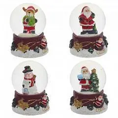 Фигурка декор в стекл шаре"Дед Мороз/Снегови/Олень/Санта"D4,5 см, фото №1