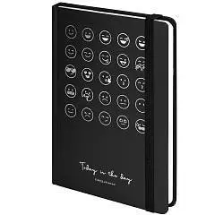 Ежедневник недат А5 "Emoji" тв.обл, на резинке, фото №1