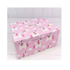 Коробка подарочная "Единорог на роз фоне" 26,3*19,3*11,3 см 10-6, фото №1