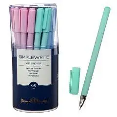 Ручка гелевая "SimpleWrite ZEFIR" 0,5мм, черная, ассорти, фото №1